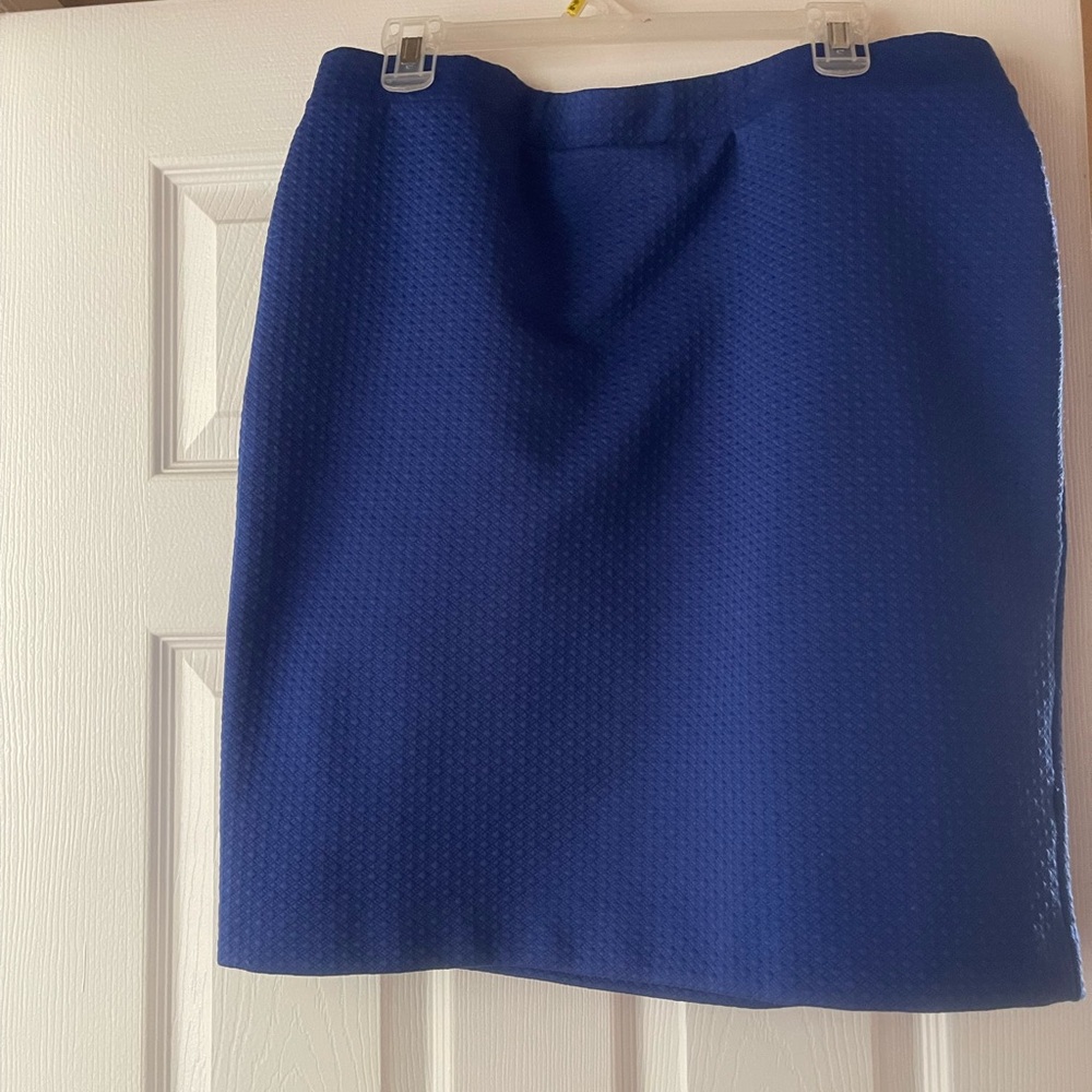 Elle Royal Blue Textured Pencil Skirt